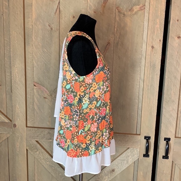 Matilda Jane Open Orchards floral tank with sheer back Size Small - Picture 5 of 11